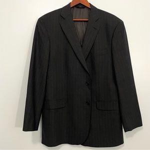 Brooks Brothers 346 Gray Pinstripe Stretch Wool Blazer  Size 46R